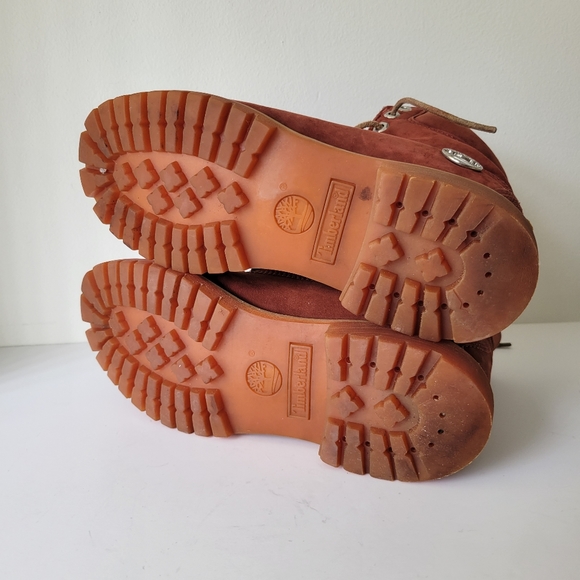 Burgundy Timberland Waterproof Nubuck Boots Men's 7.5 - Picture 6 of 11